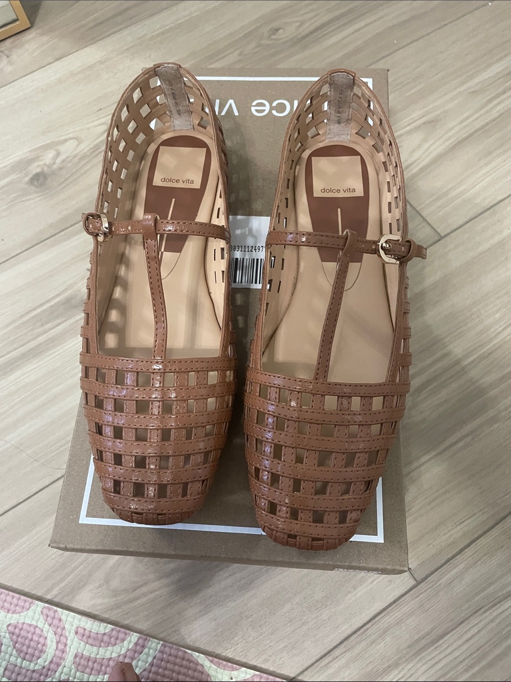 Dolce Vita Tan Colored Woven Mary Jane Flats - Picture 3 of 6